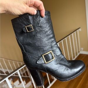 1 Jimmy Choo Dart Black Leather Biker Ankle Boot (Right Foot only)